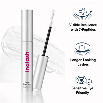 Inalash Korean Eyelash Growth Serum — visible resilience with 7 peptides, longer-looking lashes, sensitive-eye friendly