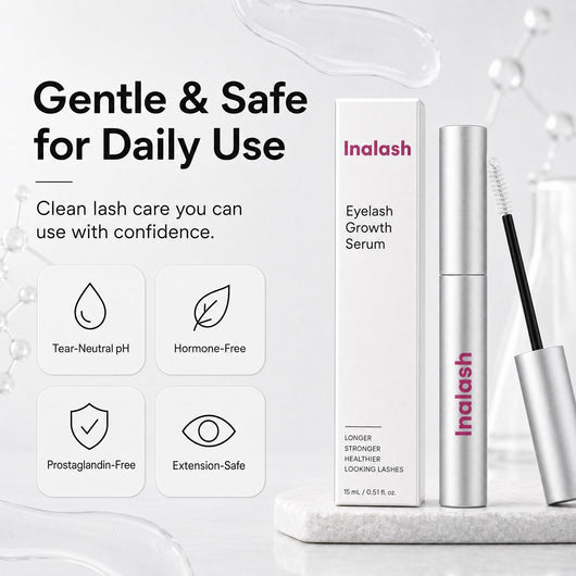 Gentle and safe for daily use — tear-neutral pH, hormone-free, prostaglandin-free, extension-safe