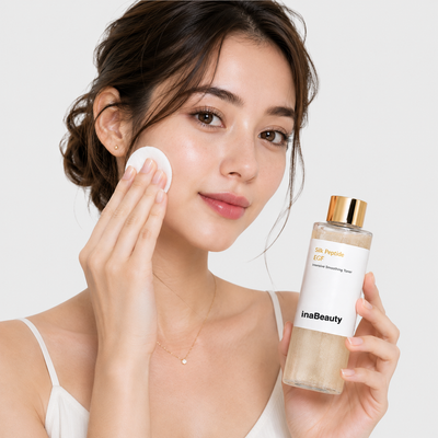 Applying Inatone toner with a cotton pad